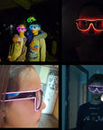 Voice control EL Wire LED Glasses Glowing Party Supplies Lighting Novelty Gift Bright Light Festival Party Glow Sunglasses