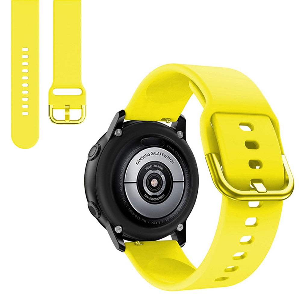 Suitable for Samsung Galaxy Watch Active2 Solid Color Silicone Strap 20/22mm Universal Strap