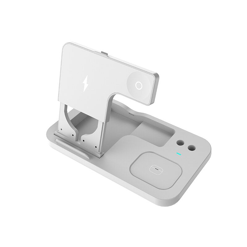 
  
  15W Fast Charge 4 In 1 QI Wireless Charger Dock Station For iPhone 11 12 Pro MAX Apple Watch Airpods Pro Charging Stand
  
