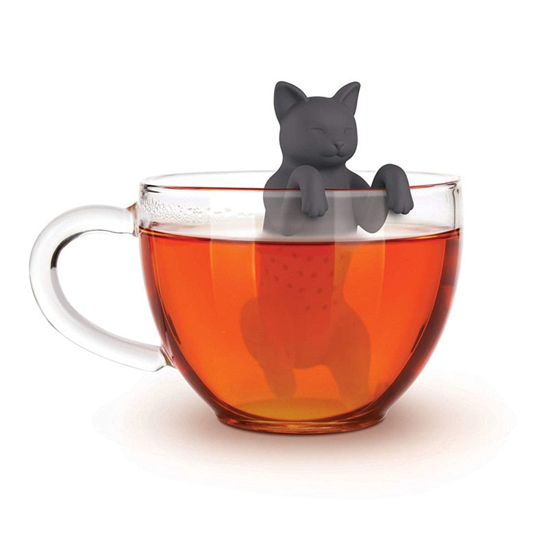 
  
  1pc Cat Reusable Silicone Tea Infuser Creative Cut Cat Tea Strainer Leaf Herbal Spice Filter Strainers Reusable Filter Tea Set
  
