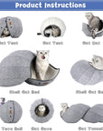 Foldable Breathable Pet Bed Cat Kennel Cave Tunnel Semi-Enclosed Creative Cat Mat Cat And Dog Supplies