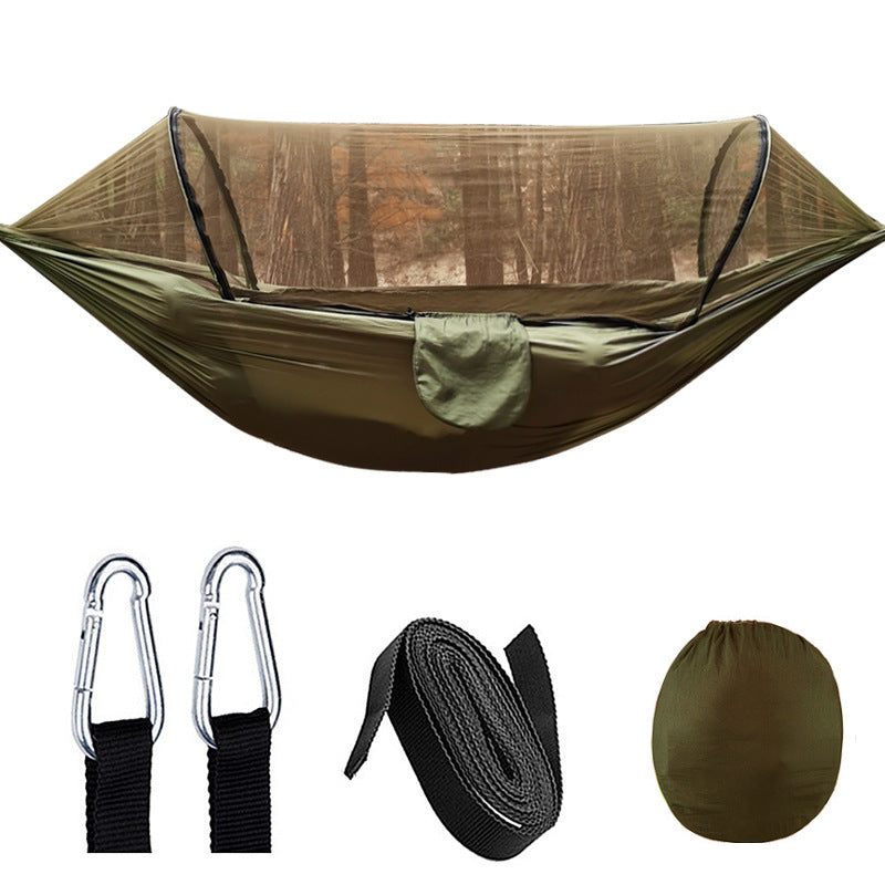 
  
  Automatic Quick Opening Mosquito Net Hammock Outdoor Camping Pole Mosquito Net Hammock Anti Roll Nylon Hammock
  
