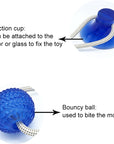 Interactive fun Pet toy with suction cup dog push toy with TPR ball Pet Tooth Cleaning,Chewing,Playing, IQ Treat Ball Puppy Toys