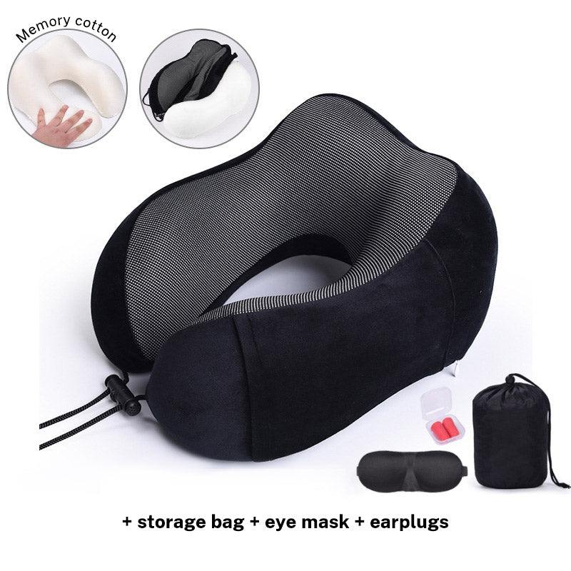 U Shaped Pillow Memory Cotton Travel Pillow Neck Protection Pillow Aircraft Nap Neck Protection Pillow Storage Magnetic Cloth