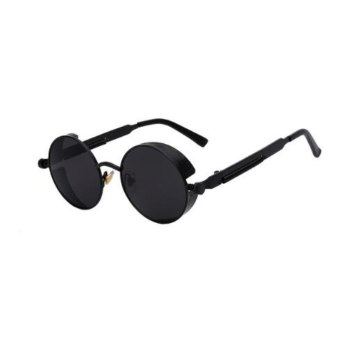 Round Metal Steampunk Sunglasses for Men Women