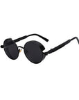 Round Metal Steampunk Sunglasses for Men Women