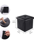 12 inch Non-slip Foldable Ottoman Storage Stool Leather Footstool Storage Box Small Sofa Chair Bench Box Home Organizers Box