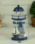 Lighthouse Candle Holder Mediterranean-style Iron Candle Holder Holiday Candlestick Home Wedding Party Family Decor