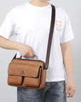 Men's Business Satchel Single Shoulder Bag Cross Body Large Capacity Single Shoulder Leisure Bag Messenger Bag