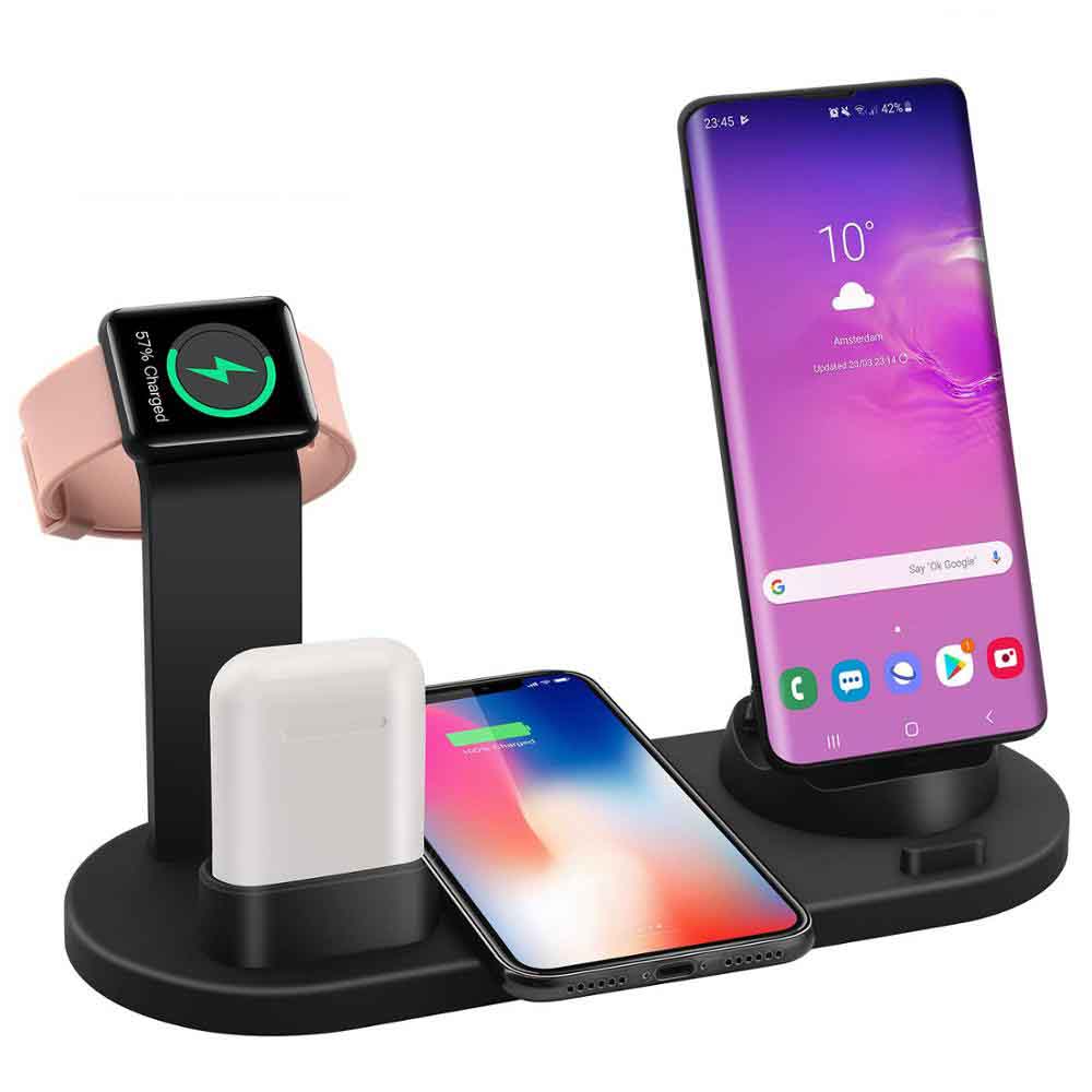 
  
  4 in 1 Wireless Charging Dock Station For Apple Watch iPhone X XS XR MAX 11 Pro 8 Airpods 10W Qi Fast Charger Stand Holder
  
