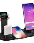 4 in 1 Wireless Charging Dock Station For Apple Watch iPhone X XS XR MAX 11 Pro 8 Airpods 10W Qi Fast Charger Stand Holder