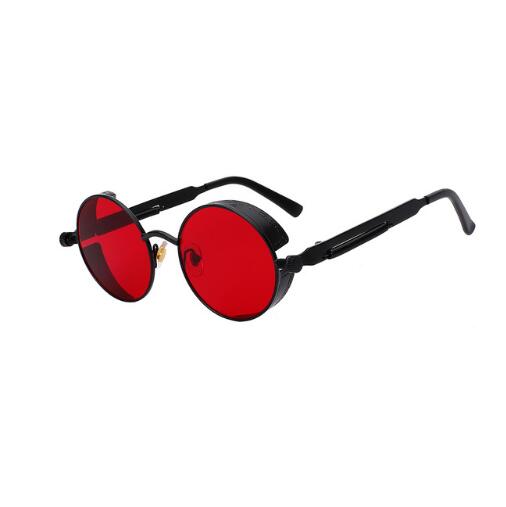 Round Metal Steampunk Sunglasses for Men Women