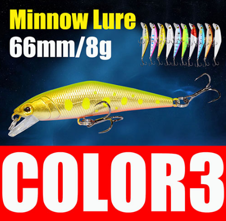 AFISHLURE Bass Wobblers Trout Fishing Lure  66mm/8g Minnow  Hard Baits Iscas Artificial Pesca Leurre