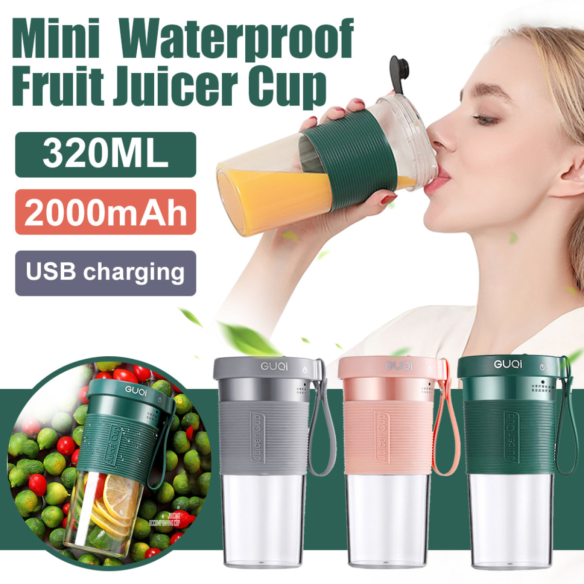 
  
  Portable Juice Juicing Cup Home USB Charging Mini Electric Juicer Fruit Blender
  
