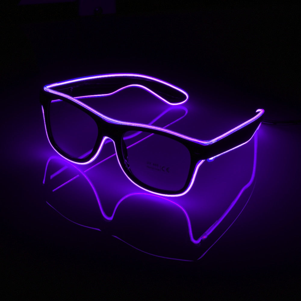 
  
  Voice control EL Wire LED Glasses Glowing Party Supplies Lighting Novelty Gift Bright Light Festival Party Glow Sunglasses
  
