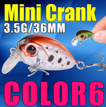 AFISHLURE  36mm 3.5g Crank Bait Hard Plastic Artificial Fishing Lure Fake carp Pesca  Wobbler Leurre Peche  Isca