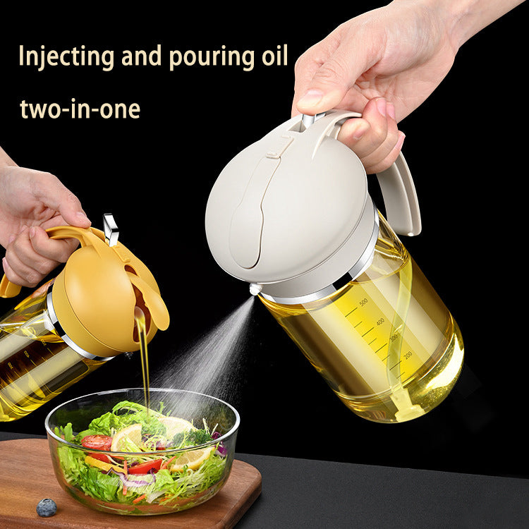 
  
  Food Grade Oil Pot Dual Use Glass Oil Spray Bottle Household Spray Sesame Oil Bottle Automatic Opening and Closing
  
