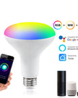 Tuya Smart WIFI Bulb Light BR30 tuya9W Colorful RGBCW Amazon Alexa Google Speaker