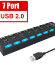 USB 3.0 Hub USB Hub 3.0 Multi USB Splitter 3 Hab Use Power Adapter 4/7 Port Multiple Expander 2.0 USB3 Hub with Switch for PC