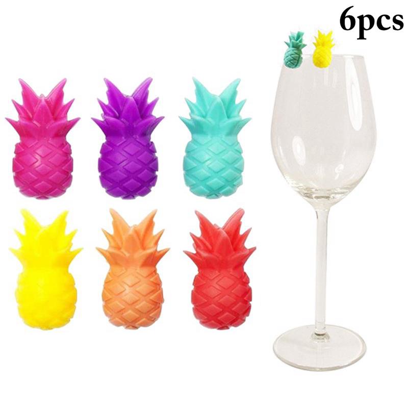 
  
  6pcs Silicone Red Wine Glass Marker Creative Pineapple Marker Charm Drinking Glass Identification Cup Labels Tag Signs for Party
  
