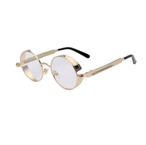 
  
  Round Metal Steampunk Sunglasses for Men Women
  
