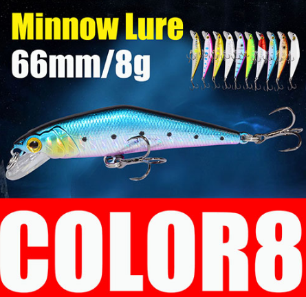 AFISHLURE Bass Wobblers Trout Fishing Lure  66mm/8g Minnow  Hard Baits Iscas Artificial Pesca Leurre