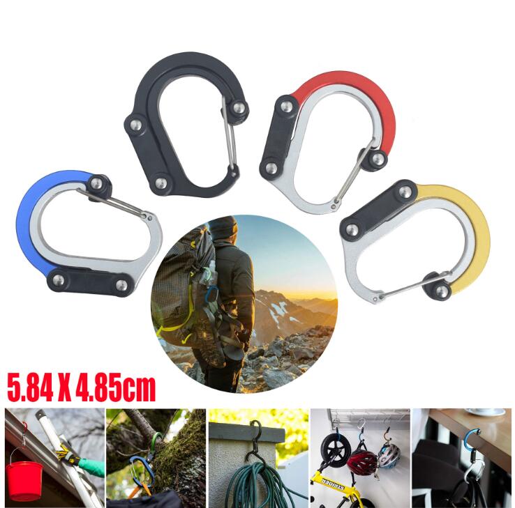 
  
  D-type aluminum alloy carabiner multi-function hang buckle outdoor travel casual fast hanging safety hook
  
