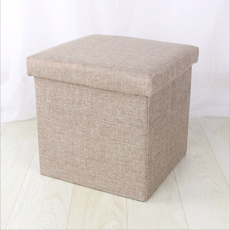 
  
  Simple Fabric Storage Storage Stool Folding Shoe Bench Footstool Can Sit With Lid Storage Box Stool 30*30*30cm/40*25*25cm
  
