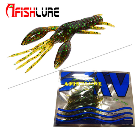 AFISHLURE 4pcs/lot  AR-14 hammer Crab clamp Shrimp 80mm 5.5g claw Bait artificial lure sauce green bait Swimbait Fake