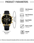 Relogio Masculino Watches Men Fashion Sport Stainless Steel Case Leather Strap Watch Quartz Business Wristwatch Reloj Hombr