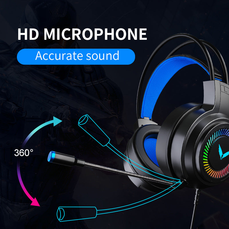 
  
  Computer Headset 7.1 Channel Wired Headset G58 Head-Mounted Game With Microphone Headset
  
