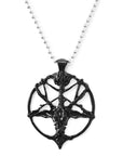 Fashion Vintage Women Men Pentagram Pan God Skull Goat Head Pendant Chain Necklace Jewelry