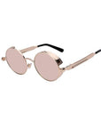 Round Metal Steampunk Sunglasses for Men Women