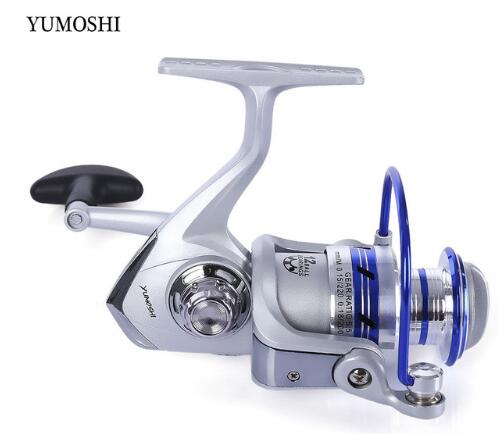 YUMOSHI AF1000-7000 12BB Gear Ratio 5.5:1 Half Metal Fishing Spinning Reel Machined aluminum Spool with Exchangeable Handle