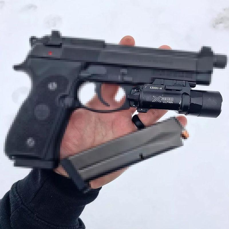 
  
  Tactica Flashlight X300-B/X300U-B/XU35: metal pistol gun strobe LED lights for 20mm rails, ideal for airsoft and hunting.
  
