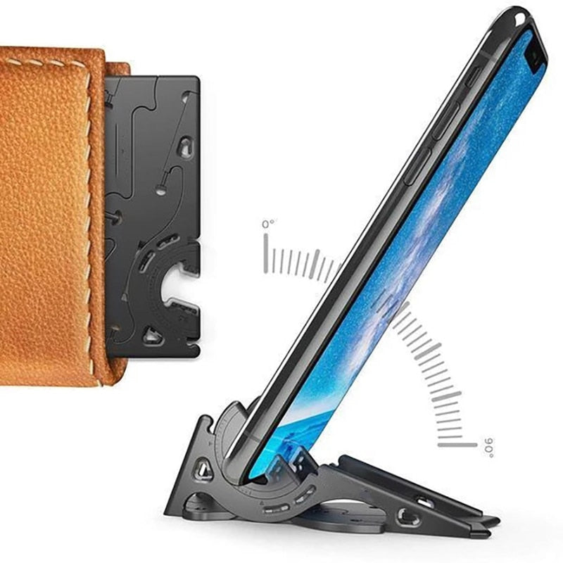 
  
  Adjustable Portable Mini Mobile Phone Holder Foldable Stabilize Rotation Pocket Universal Card Type Stable Desk Stand
  
