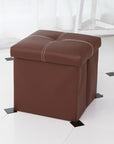 12 inch Non-slip Foldable Ottoman Storage Stool Leather Footstool Storage Box Small Sofa Chair Bench Box Home Organizers Box