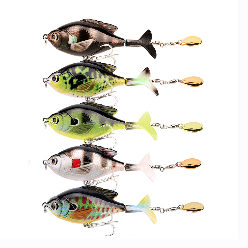 
  
  9.5cm/16.9g Propeller Rotary Tractor Bait Path Sub Bait Floating Water Rock Small Fat Water System Wave Climbing Fish bait
  
