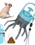 Portable Lightweight Dog Pooper Scooper With Built-in Poop Bag Dispenser Eight-claw Shovel For Pet Toilet Picker Pet Products