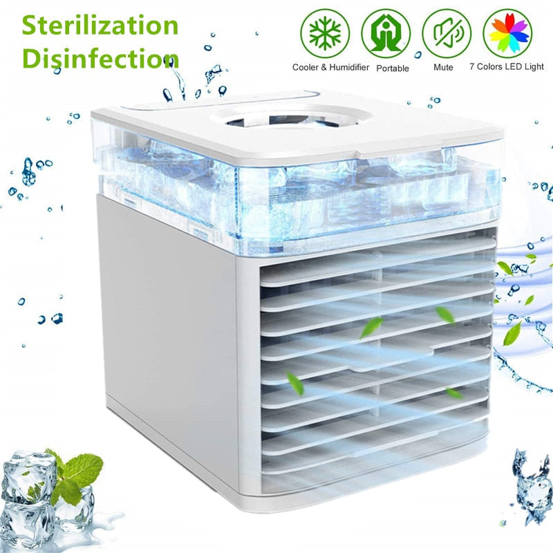 
  
  Mini Air Conditioner Air Cooler Fan 7 Colors Light USB Portable Air Conditioner Sterilization isinfection Air Cooling Fan
  
