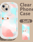 Smiley Face iPhone 14 phone case Apple 13pro transparent 12 simple 11 all inclusive xr men and women xsmax protective case