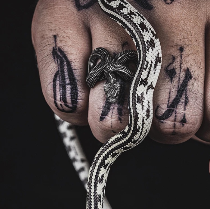 
  
  Python ring dark punk three dimensional snake ring snake winding ring
  
