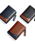 New PU Leather Multi-Function Zipper Short Men's Wallet Rfid Dollar Wallet Card Wallet