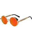 Round Metal Steampunk Sunglasses for Men Women