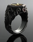 Classic Fashion Bohemian Black M Letter Stainless Steel Rings for Men Hip Steampunk Motorcycle Ring Men Wedding Jewelry