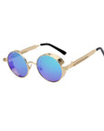 Round Metal Steampunk Sunglasses for Men Women