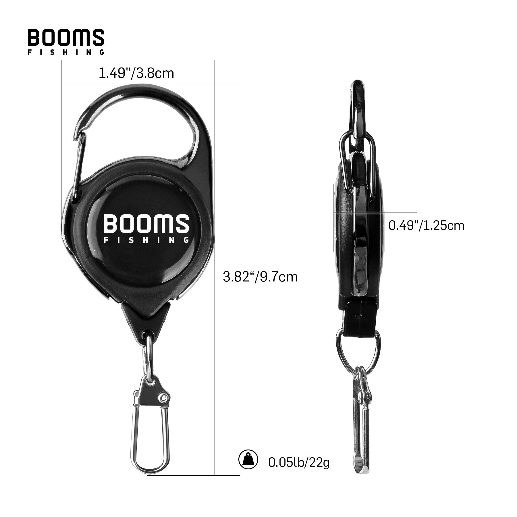 
  
  Booms Fishing RG1 Fly Fishing Retractor Tools Extractor Keeper Retractable Key Chain Reel Badge Holder Tackle Boxes Accessories
  
