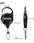 Booms Fishing RG1 Fly Fishing Retractor Tools Extractor Keeper Retractable Key Chain Reel Badge Holder Tackle Boxes Accessories