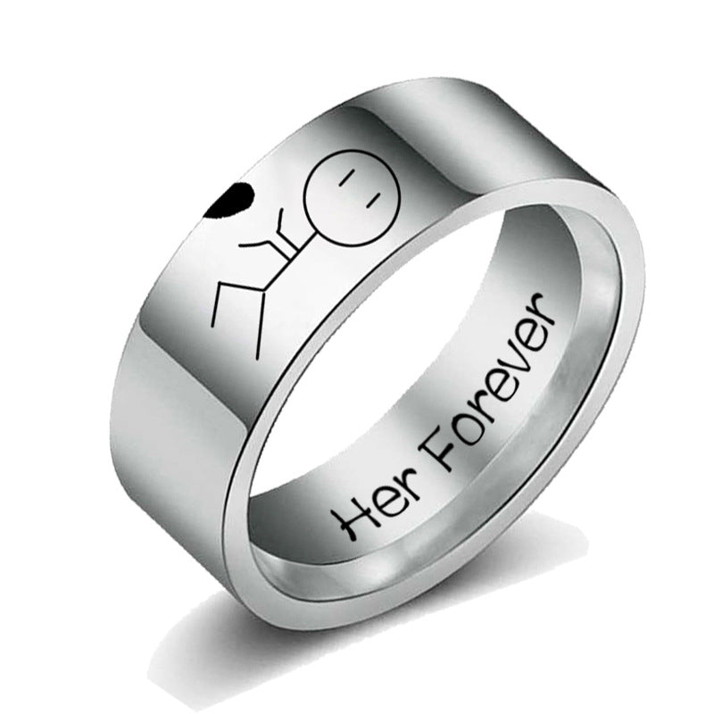 
  
  Women His Queen Stainless steel Ring Silver Color Simple Design Her King Couple Ring Wedding Ring for Female Men
  
