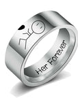 Women His Queen Stainless steel Ring Silver Color Simple Design Her King Couple Ring Wedding Ring for Female Men